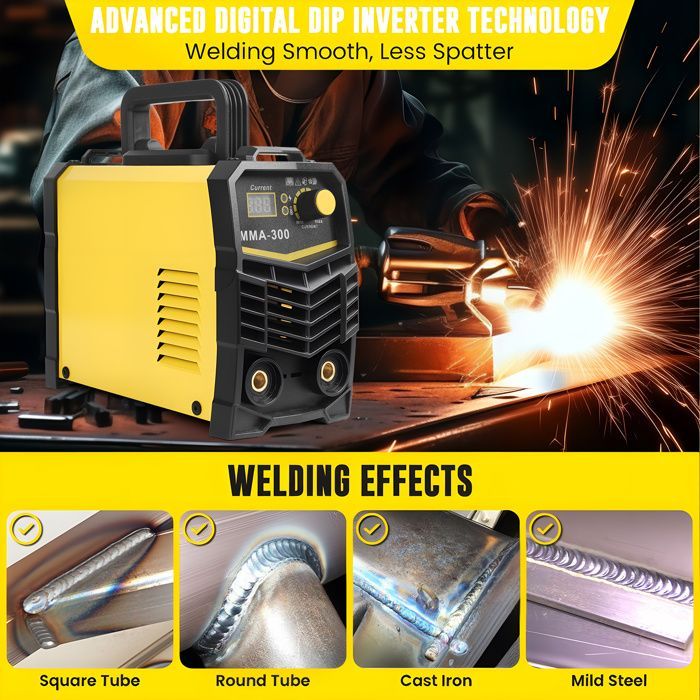 Inverter-Schweißgerät - CREMLANK - 220 V - 140 A - 30 x 15 x 18 cm - Digitalanzeige - GELB