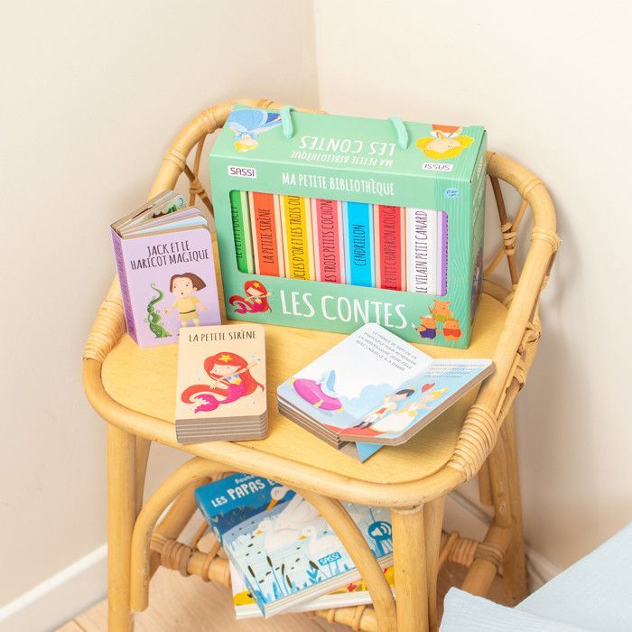 Sassi Junior | Lot de 8 livres - Ma petite bibliothèque Les contes - Multicolore - 22 x 18 cm