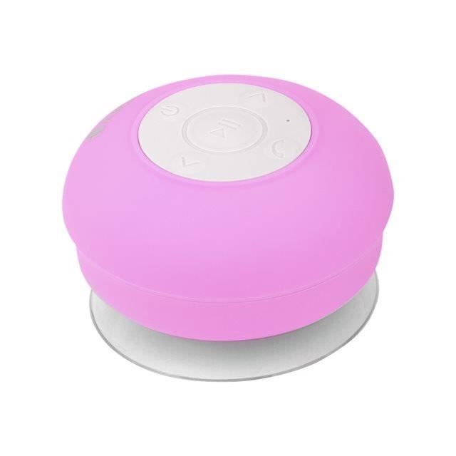 Pink Roller Splash NGS Wasserdichter Bluetooth-Lautsprecher – 3 Stunden Akkulaufzeit – Freisprechfunktion – Saugnapfhalterung