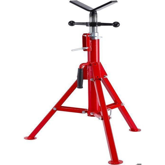 Support Chandelle à Tuyaux ,Chandelle à tuyaux Support de tuyau 2500 lbs avec tête en V pour tuyau,Réglable en Hauteur,71-132cm