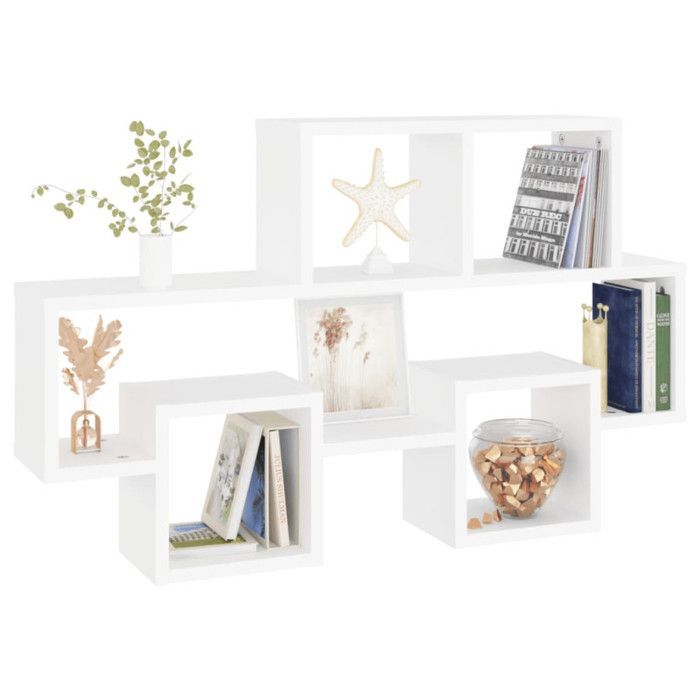 vidaXL Car-Shaped Wall Shelf, White, 82x15x51 cm, Engineered Wood, 807250