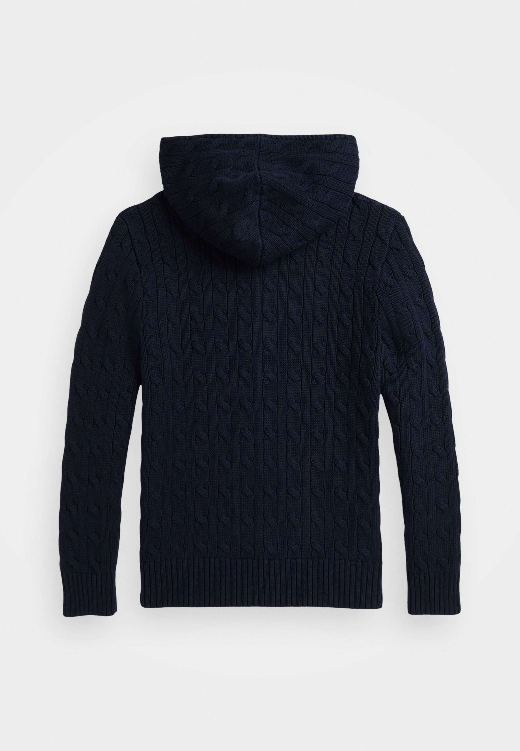 Polo Ralph Lauren CABLE COTTON HOODED FULL ZIP JUMPER - Hoodie - marineblauw