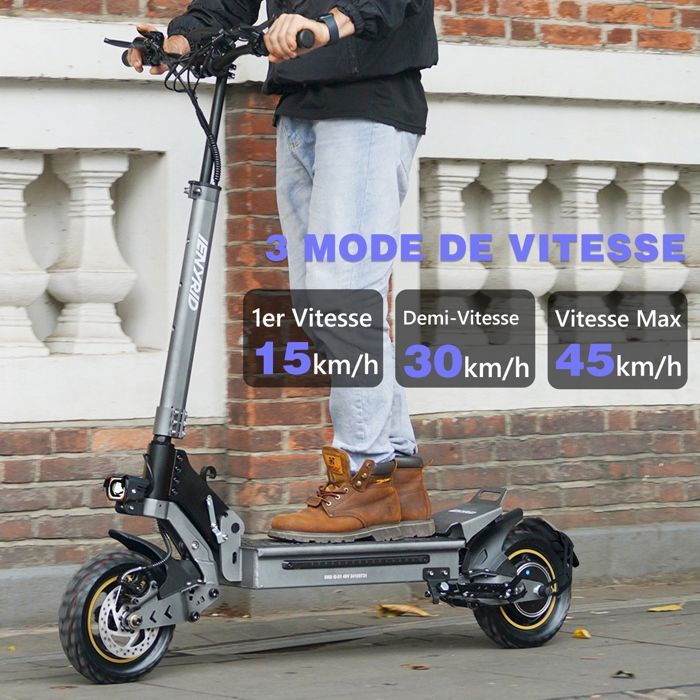 Opvouwbare elektrische scooter, 1200W motor, 15-45 km/u, 48V 15Ah, maximaal draagvermogen 120 kg