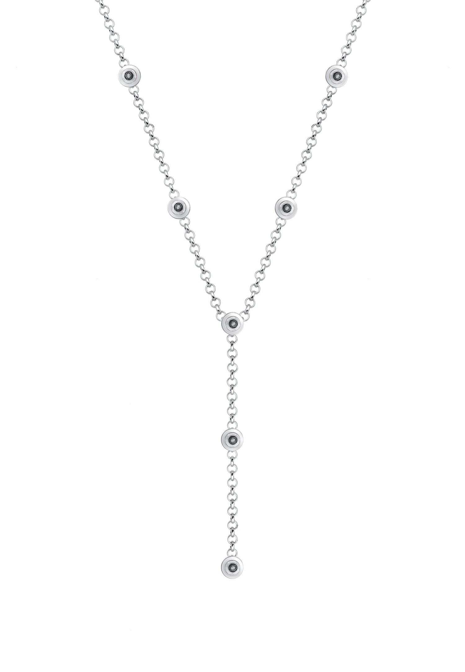Elli Femmes chaîne en Y géo tendance avec cristaux en argent sterling 925