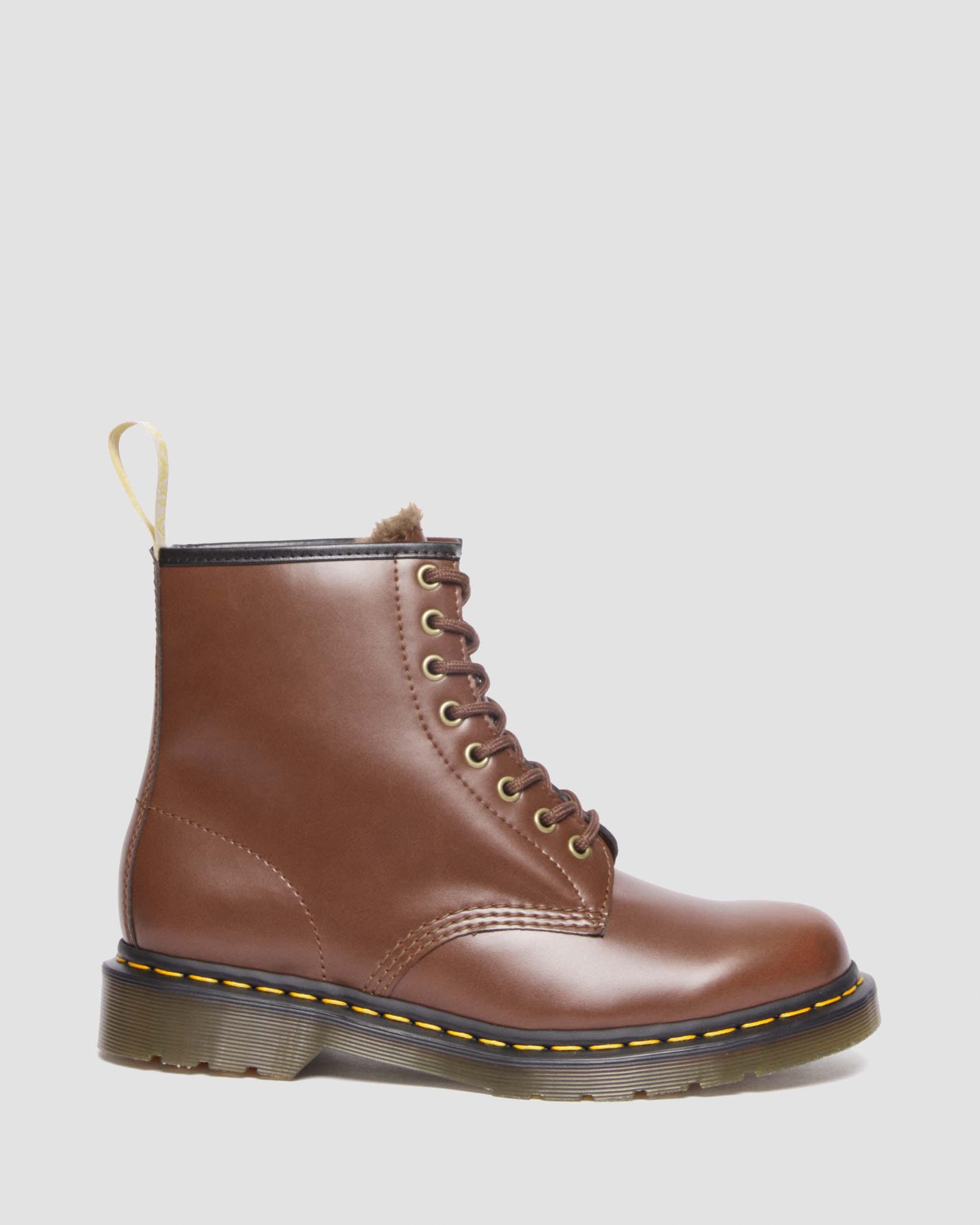 Vegan 1460 Faux Fur Lined Lace Up Boots