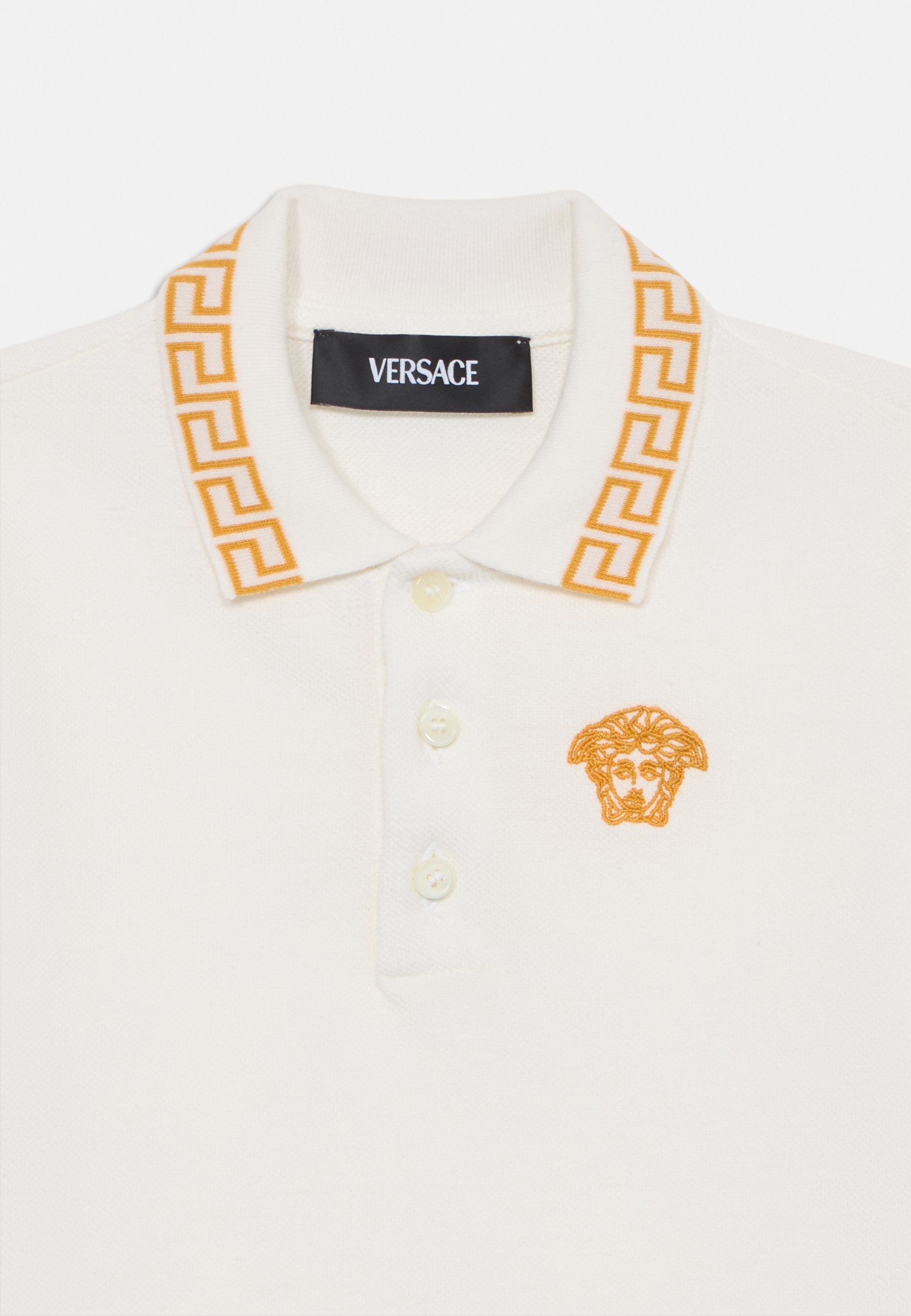 Versace GRECA OUTLINE MEDUSA EMBROIDERY UNISEX - Poloshirt - wit/goudkleurig