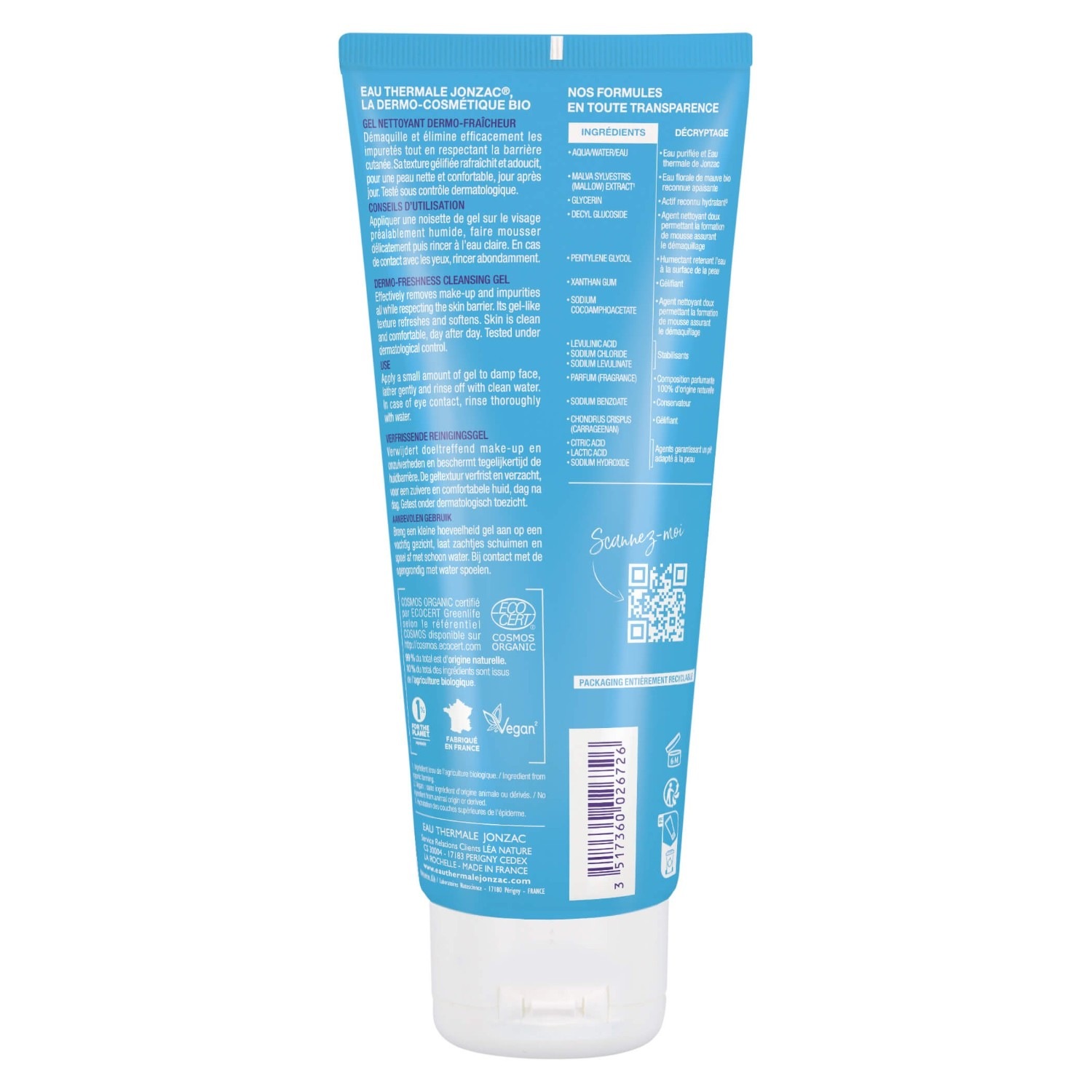 Jonzac Gel nettoyant dermo-fraîcheur
