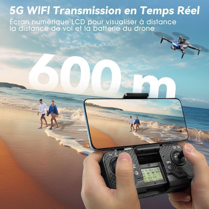 HYTOBP P17 Pro ammattimainen 4K GPS-drone, jossa on kolmoiskamera FPV:llä, Wi-Fi ja 5G, harjattomat moottorit ja kolme akkua