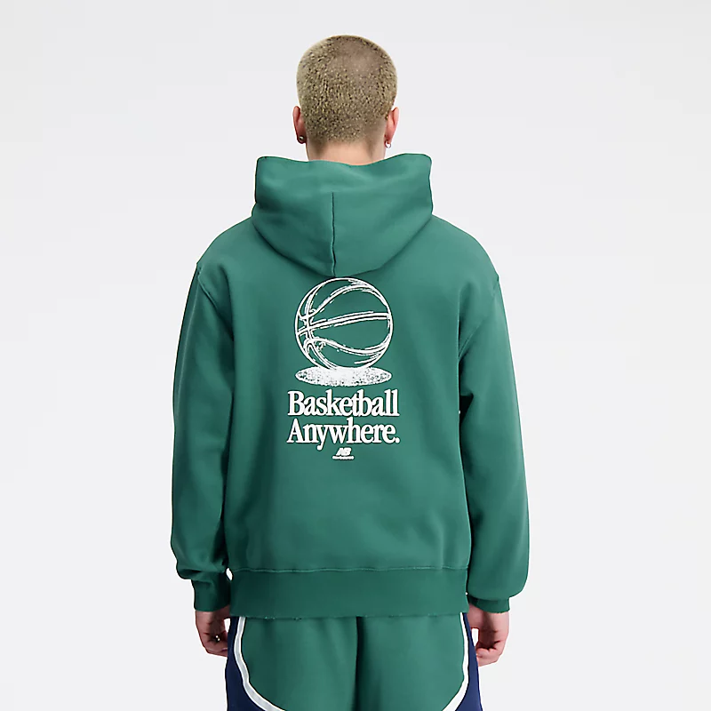 Moletom com Capuz Homme Hoops Fleece - VERDE FLORESTA EQUIPE