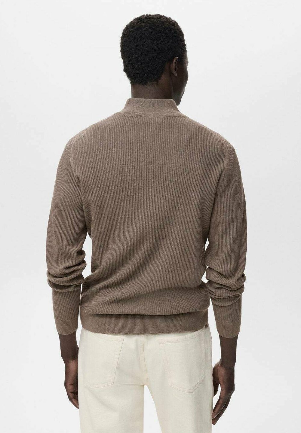 Pull Mango à col zippé - gris
