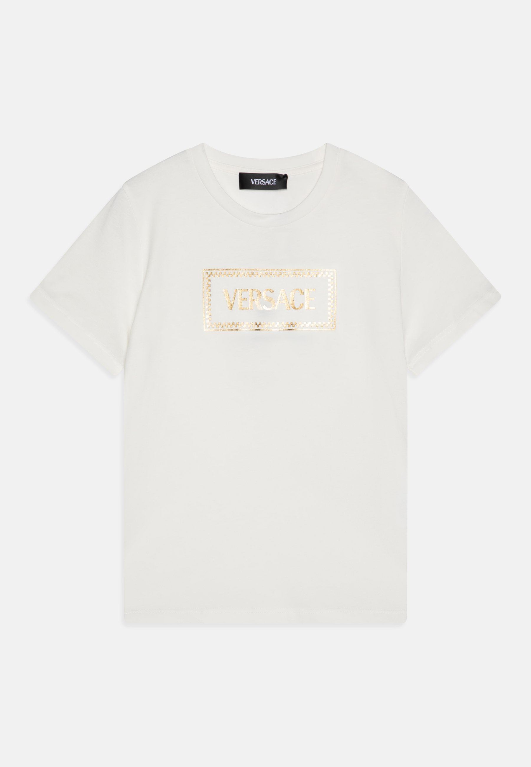 Versace DAMIER PRINT UNISEX - T-shirt stampata - bianco/oro