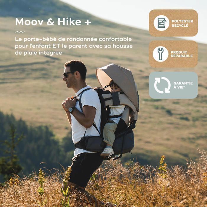 Marsupio Babymoov Moov & Hike - Ultra Comfort - Sistemi brevettati, Beige