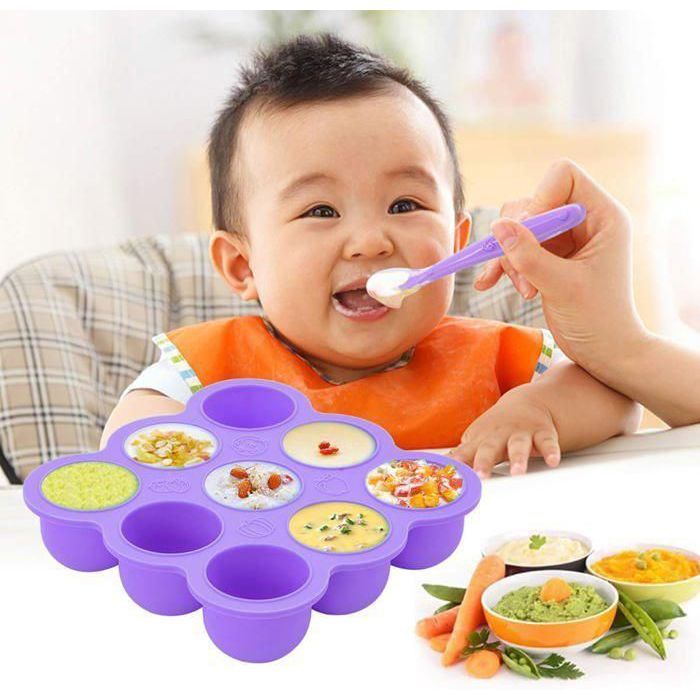 Recipiente de silicona para congelar alimentos infantiles y complementarios, etiqueta YYV