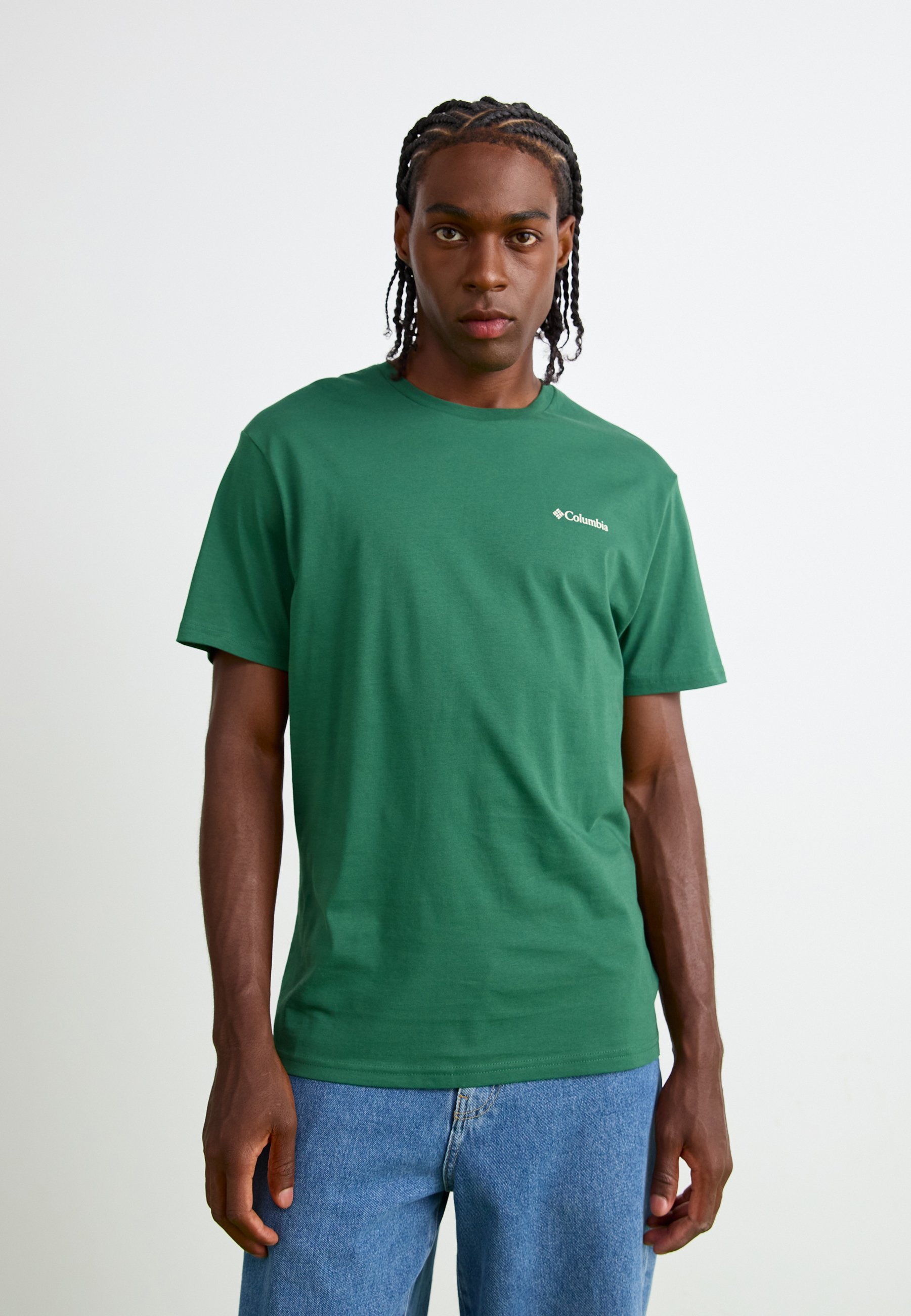 Columbia BARTON SPRINGS Grafik-T-Shirt – Bedrucktes T-Shirt – Regenwald/Dunkelgrau