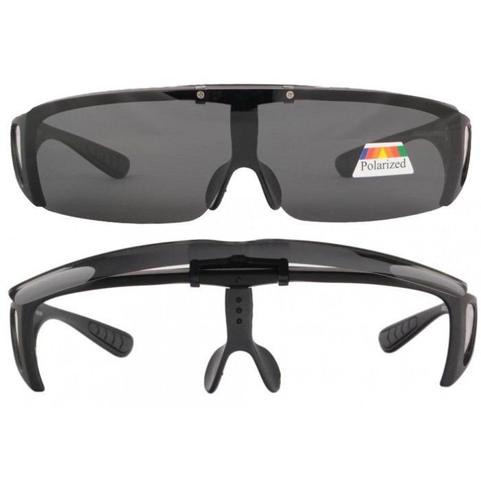 -SOLEYL-Polarized Sunglasses with Flip-Up Lenses, Matte Black, Vysha - Black