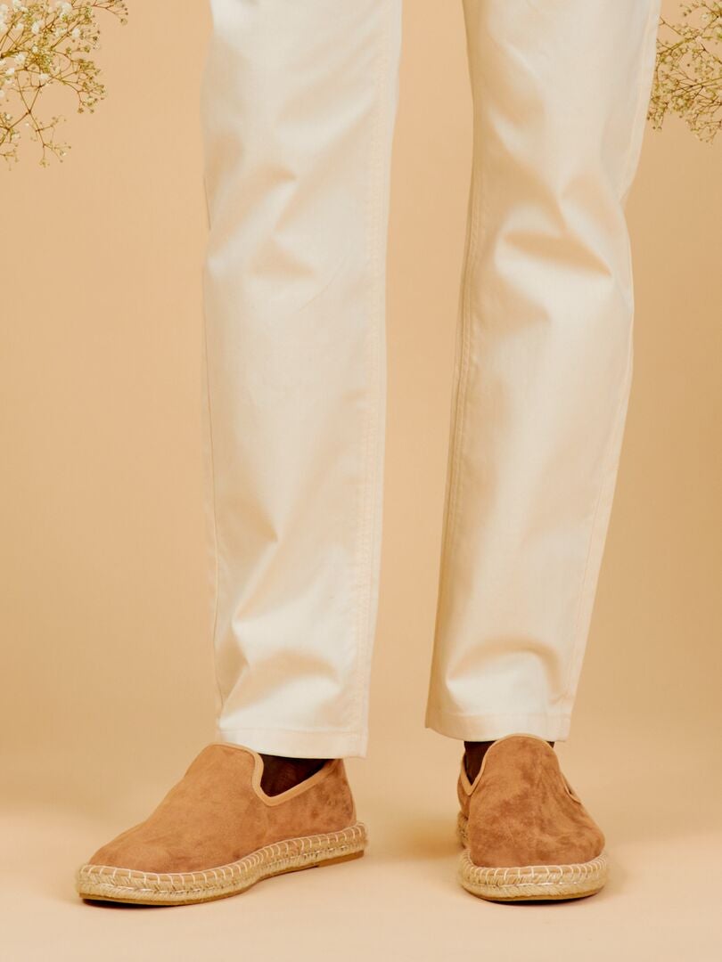 Espadrilles van imitatiesuède - - BEIGE
