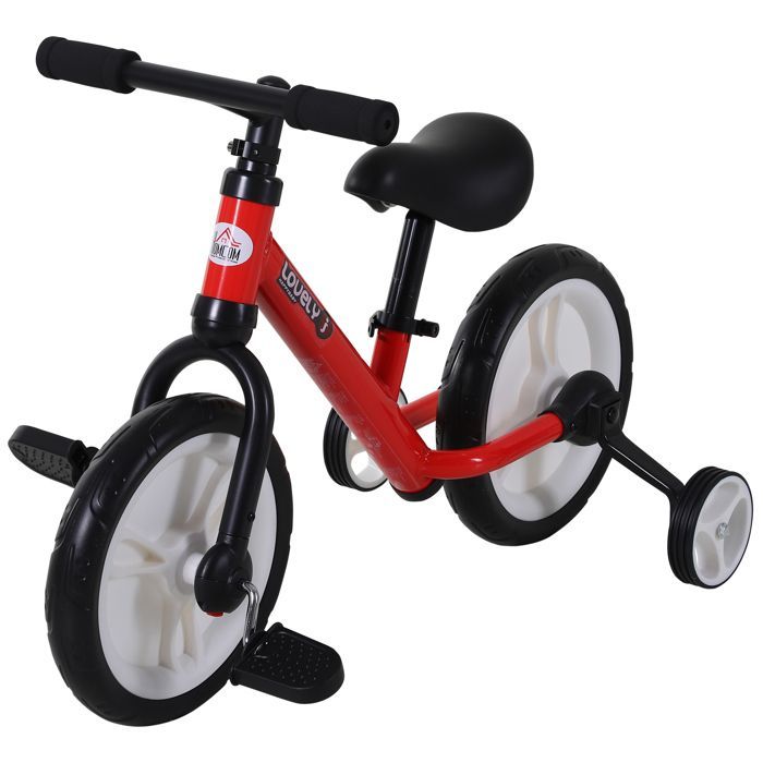 2-in-1 children's balance bike with removable training wheels and pedals, 11