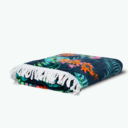 Cabaia Serviette ronde Boracay bleu marine