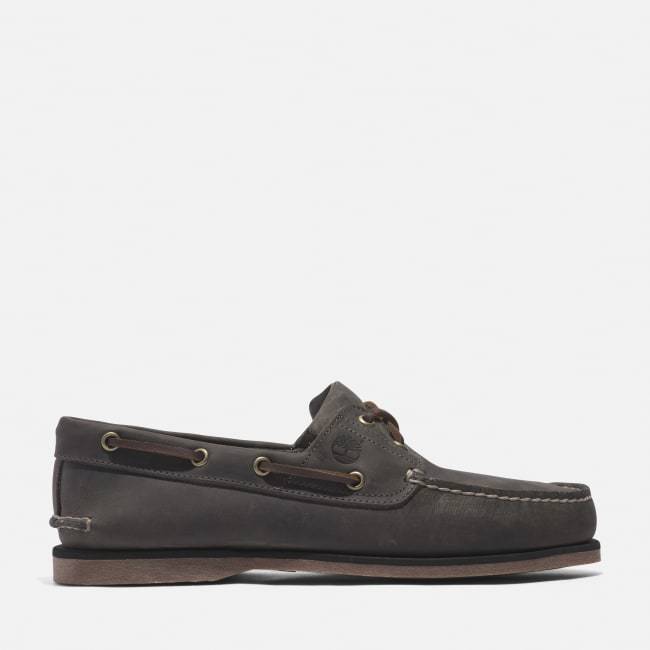 Scarpa da Barca in Pelle Classic da Uomo in                Grigio medio