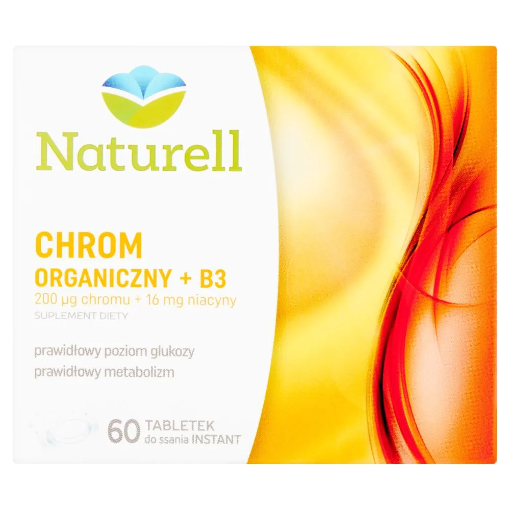 Naturell Chrom Organiczny + B3, Tabletki do rozgryzania i żucia