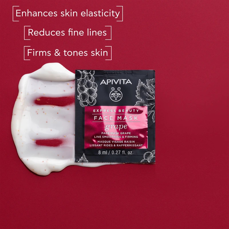 Apivita Express Beauty nostiprinoša sejas maska Vīnogu pretgrumbu un nostiprinoša sejas maska