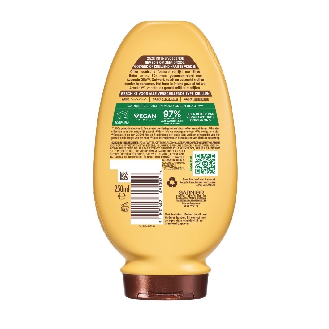 Garnier kondicionér s avokádovým olejom a bambuckým maslom – kondicionér pre veľmi suché alebo krepovité vlasy – 250 ml