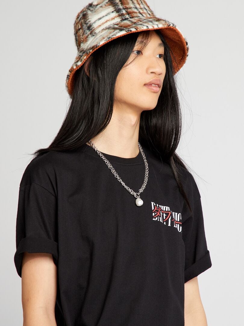 Camiseta Looney Tunes Oversized com Gola Redonda - Preta