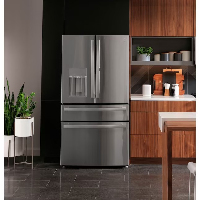 GE Profile Smart French Door Kühlschrank mit 798 Litern Nutzinhalt, Eiswürfelbereiter und Tür-in-Tür-Funktion (Edelstahl, fingerabdruckresistent) ENERGY STAR®