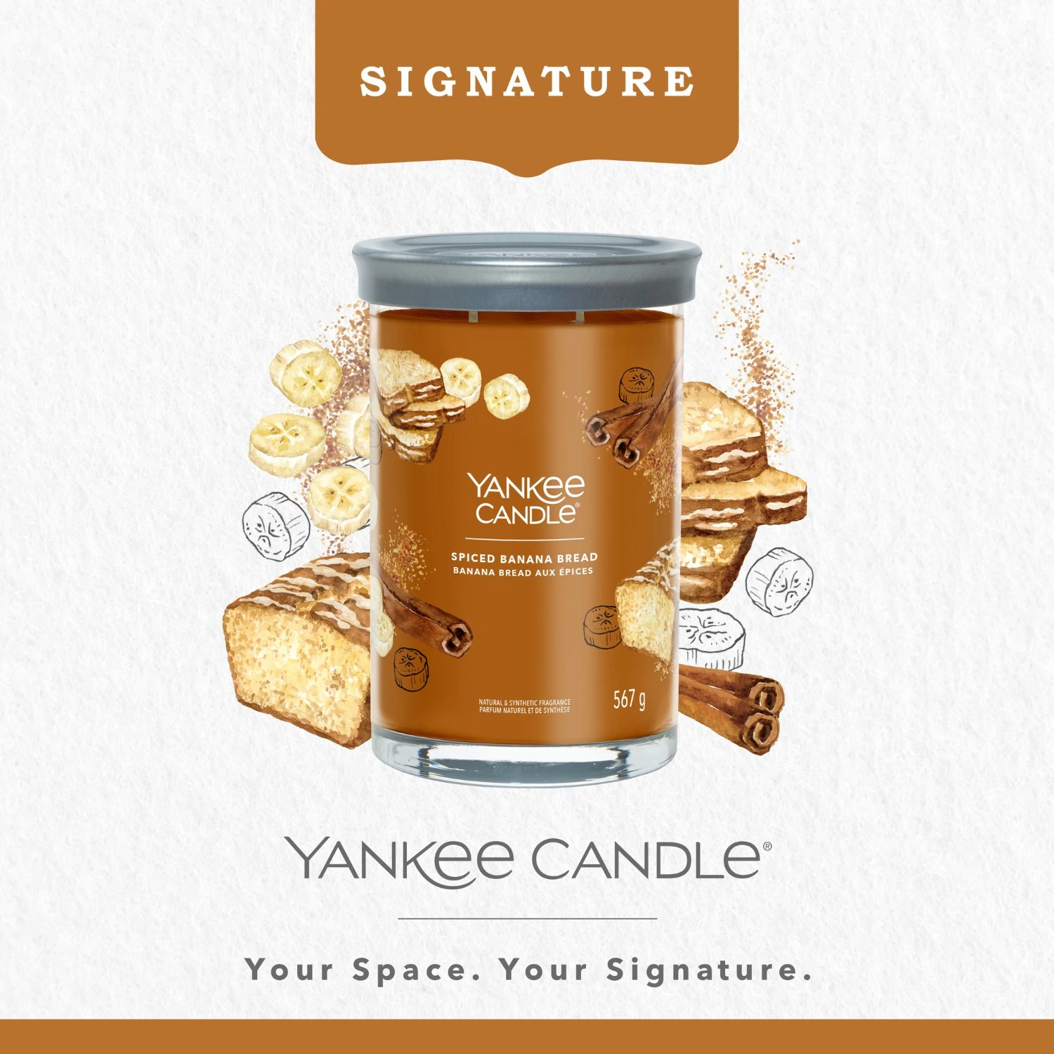 YANKEE CANDLE Grand Gobelet Banana Bread aux Epices