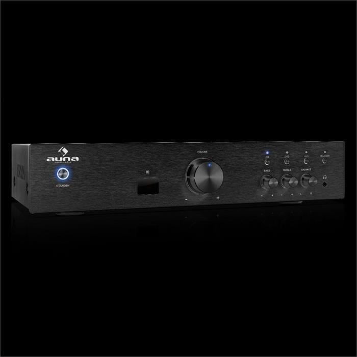 Amplificatore audio - Auna AV2-CD508BT - Amplificatore HiFi Bluetooth con 3 ingressi RCA - Nero