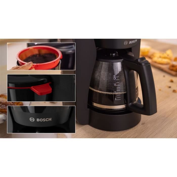 Cafetière Filtre - BOSCH - TKA2M113 MyMoment - Noire - Capacité 1,25L - verseuse verre - système anti-gouttes