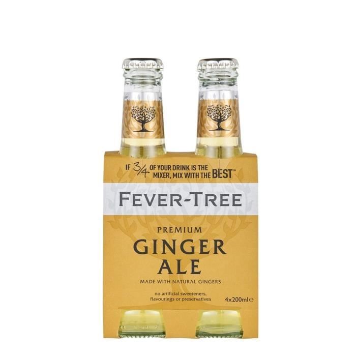 Fever-Tree Ginger Ale - Premium Tonic - Glass Bottle - 4 x 20 cl