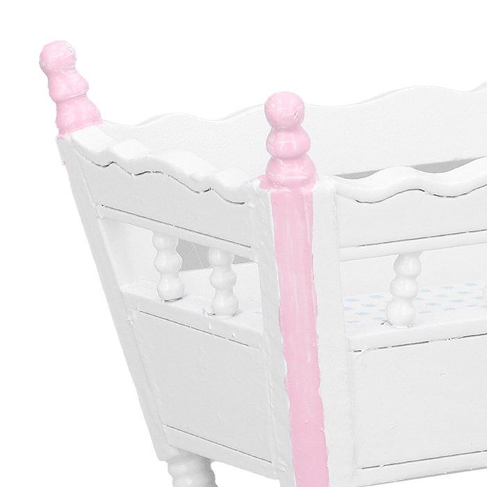 Juguete sonajero para bebés - GIGICIAL - Casa de muñecas - Escala 1/12 - Rosa y blanco - Mini muebles