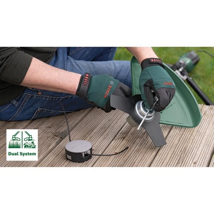 Desbrozadora Bosch AFS 23-37 (1000 W, incluye 3 hilos de 37 cm, 1 cuchilla y 1 correa para el hombro).