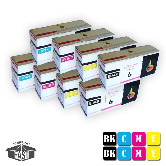 Cartouches de toner compatibles pour Brother MFC 9340CDW - Pack de 8 (2xNoir, 2xCyan, 2xMagenta, 2xJaune)