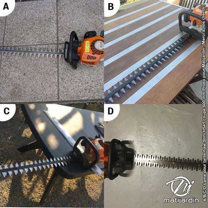2 cuchillas de doble filo Stihl HS45 para cortasetos, ancho de corte de 600 mm