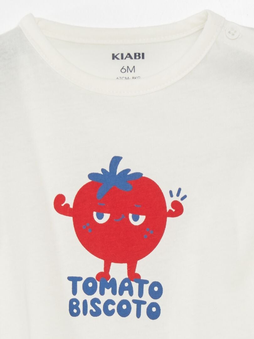 Bedrukt T-shirt met korte mouwen - WIT