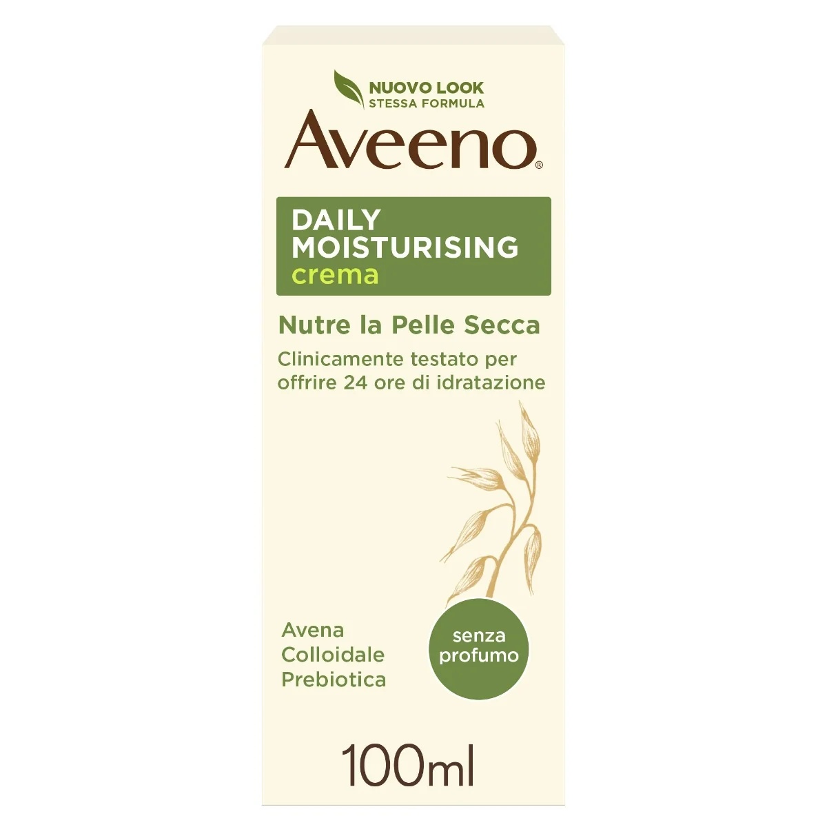 Aveeno Creme Hidratante Facial e Corporal Sem Perfume 100 ml para pele normal a seca