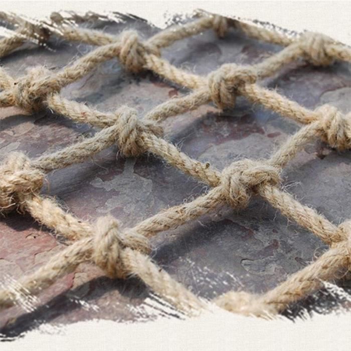 Dekoratives Seilnetz 1x3m, Sicherheitsnetz aus Hanfseil - Treppengeländer für Babys