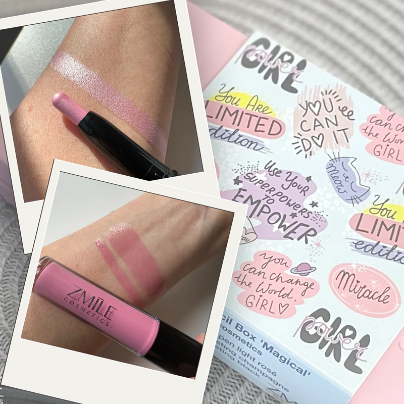 Conjunto de maquiagem ZMILE COSMETICS Beauty Set, estojo de metal mágico para lápis.