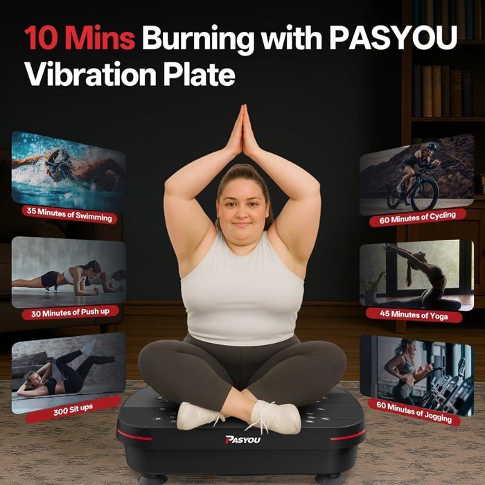 Oscillating Vibration Platform - HOLISANE - PV25 - 99 Intensity Levels - Non-Slip - 2 Resistance Bands