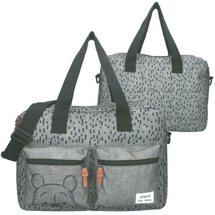 Grand Sac à Langer Gris | avec Tapis a Langer | Winnie l'Ourson