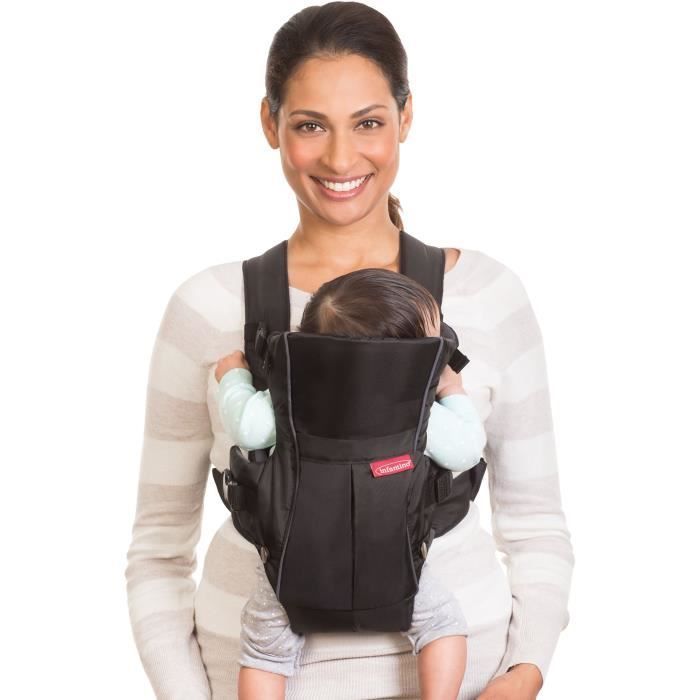 Porte-Bébé INFANTINO - Swift - Ergonomique - Noir/Bleu - Pour Bébé de 0 à 24 mois