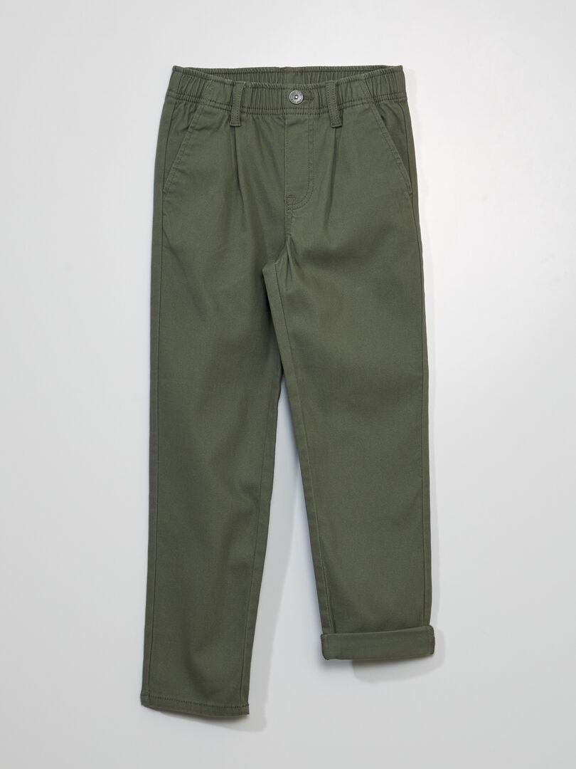 Calça chino elástica - VERDE