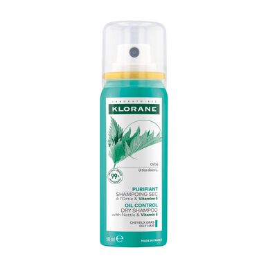 Klorane Nettle & Vitamin E Oil Control szárazsampon, Bio csalán szárazsampon zsíros hajra