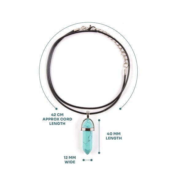 Myga kristāla kulona kaklarota - tirkīza