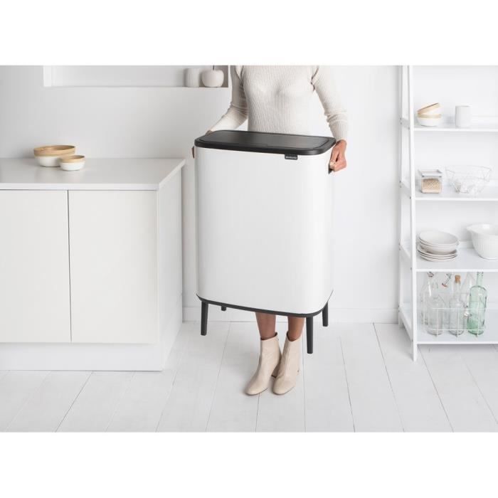 Contenedor táctil Brabantia Bo Touch Bin Hi 60L Blanco - 60L - Blanco