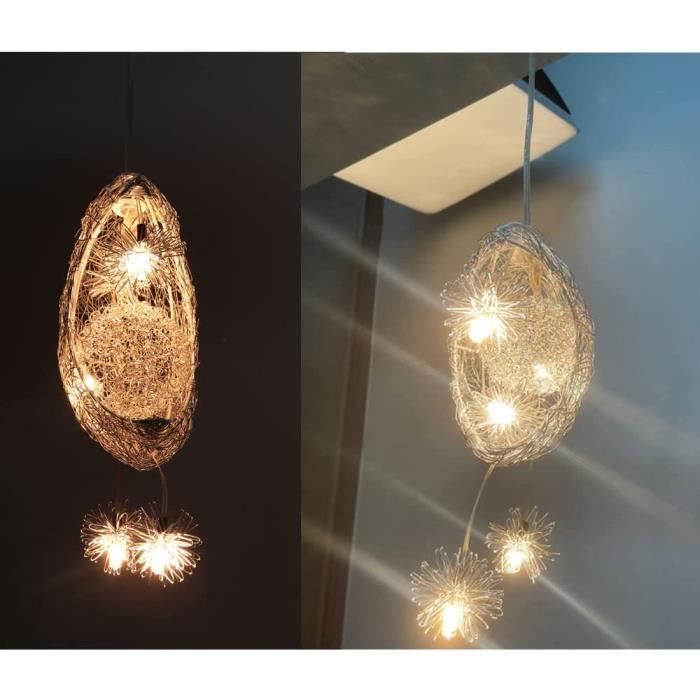 UNI Lustre Suspension Contemporain Lune et Etoile Lumière Blan Chaud 20cm