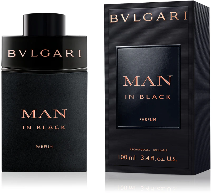 BVLGARI Bvlgari Man In Black Parfum, perfume recarregável para homens.