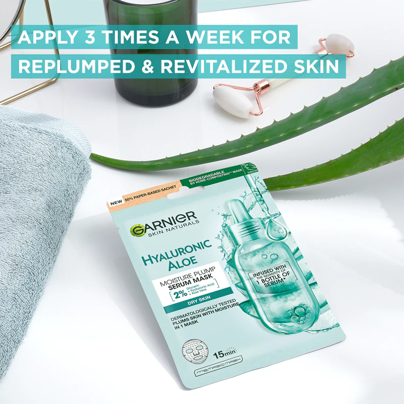 Garnier Hyaluron + Hyaluronic Aloe hydraterend sheetmasker